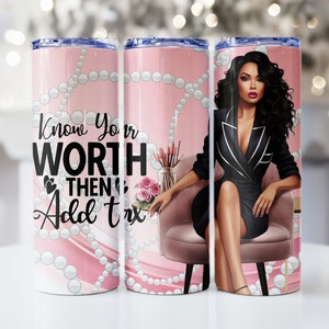 Boss Lady Luxury PNG 20 OZ Skinny Tumbler Design| Inspirational Gift| Fashion| Straight/Tapered Sublimation Wrap Design, Business Woman Gift