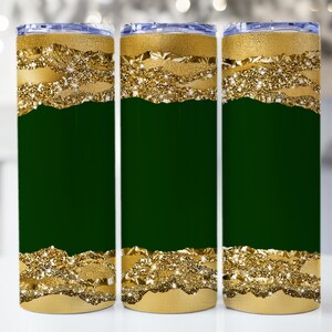 Tumbler Wrap verde oro, PNG carta strappata oro, Tumbler sottile da 20 once con design a sublimazione, tumbler festivo png, Tumbler PNG, regalo glamour, png di Natale