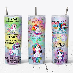 Sarcastische wrap beker, vulgaire beker wrap, 20oz magere sublimatie ontwerpen beker, grappige eenhoorn png, leuke beker wrap, sarcastische spreuken
