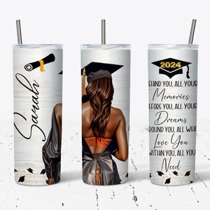 2024 Graduation Tumbler Wrap, 20oz Skinny Tumbler Sublimation PNG, Graduation Senior 2024, Girl Graduation Gift, Tumbler Wrap PNG