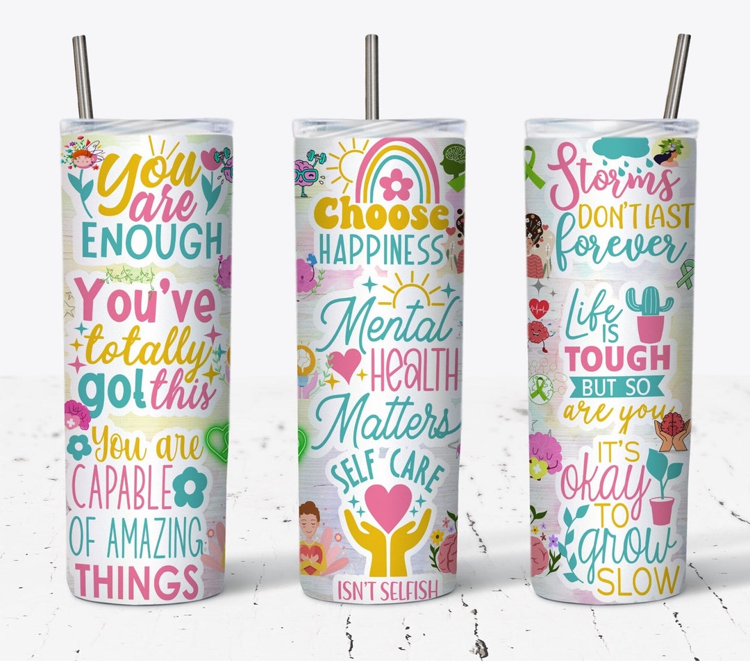 Mental Health Tumbler Wrap, Mental Health Matters Boho Inspiration Cup ...