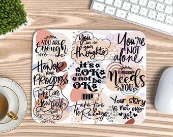 Mental Health PNG, Motivational Mouse Pad PNG, Mouse Pad PNG Sublimation, Inspirational png, Boho mouse pad png gift, it's ok to not be ok
