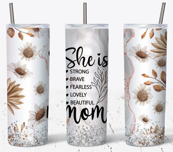 Floral Mom Tumbler Wrap, Boho Tumbler Wrap, 20oz Skinny Sublimation Design, Mothers Day Floral PNG, Boho Flower, Gift For Mom, Mother's Day