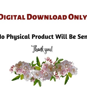May include: Digital download only. No physical product will be sent. Thank you! Illustration of a cluster of pink blossoms with green leaves.