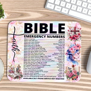 Numery alarmowe Biblii PNG, Chrześcijańska podkładka pod mysz PNG, Podkładka pod mysz PNG Sublimacja, Religijne png, Wiara png podkładka pod mysz prezent