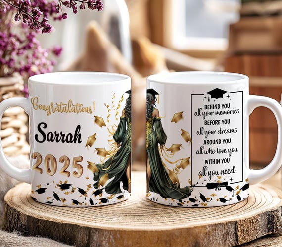 Senior 2025, Senior 2025 mug png, Class of 2025 png, 15oz & 11oz graduation mug wrap, Mug Sublimation Design, Add your name graduation png