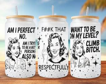 Libbey PNG sarcástico, Libbey PNG vulgar, diseño de lata de vidrio Libbey de 16 oz, diseños de sublimación divertidos, humor adulto PNG, taza sarcástica, regalo PNG divertido
