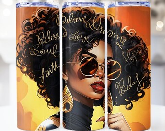 Queen Tumbler Wrap, Black Queen Affirmations, Black Woman Quotes, 20 OZ Skinny Tumbler Sublimation Design, Melanine Strong Woman, png PNGEgg, afro