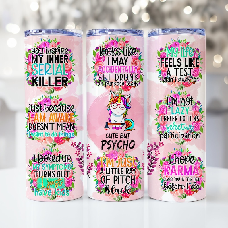 Add a touch of humor to your day with our Sarcastic Tumbler Wrap, perfect for 20oz Skinny Tumblers. This Sassy Sublimation Design features a Funny Unicorn PNG and delivers a dose of witty sarcasm. Sip in style and share the laughs and sarcasm.