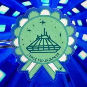 Ruimte bergbeklimmer laptopsticker | Disney Merit Badge Planner Sticker | Disney World Space Mountain vinyl sticker waterdichte sticker