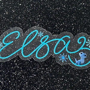 Elsa Autograph Laptop Sticker | Frozen Planner Sticker | Disney Princess Autograph Waterproof Sticker Vinyl Decal