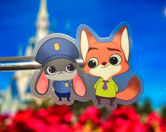 Zootopia Sticker: Judy Hopps and Nick Wilde Waterproof Vinyl Decal