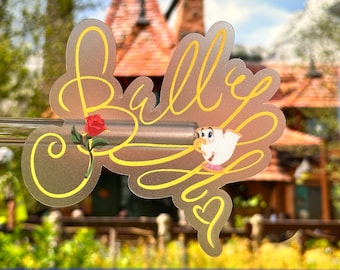 Belle Autograph Laptop Sticker | Disney Princess Planner Sticker | Beauty and the Beast Waterproof Sticker Vinyl Decal