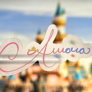 Aurora Autogramm Laptop Aufkleber | Disney Prinzessinnen Planer Aufkleber | Dornröschen-wasserfester Aufkleber-Vinyl-Abziehbild