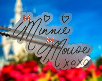 Minnie Mouse Autograph Laptop Sticker | Minnie Signature Planner Sticker Waterproof Sticker Vinyl Decal