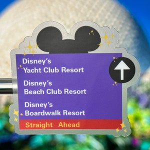 Disney World Epcot Resort Laptop Sticker | Disneyworld Road Sign Planner Sticker | Disney Vinyl Decal Waterproof Sticker