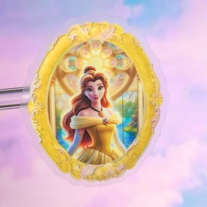 Belle Portrait Laptop pegatina / La Bella y la Bestia Planner pegatina / Disney Princess impermeable pegatina vinilo calcomanía