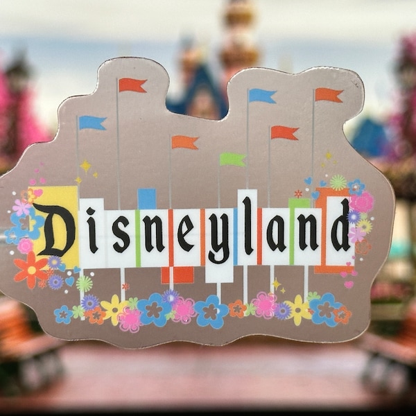 Disneyland Sign Laptop Sticker | Vintage Disneyland Planner Sticker Waterproof Sticker Vinyl Decal