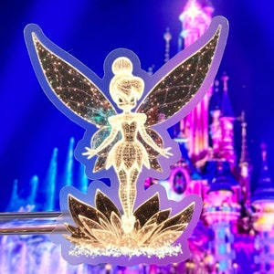 Tinker Bell Lights Laptop Sticker | Disneyland Paris Journal Sticker | DLP Tinkerbell Peter Pan Waterproof Sticker Vinyl Decal