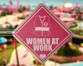 Women at Work Vinyl Sticker: Movie Construction Sign Decal