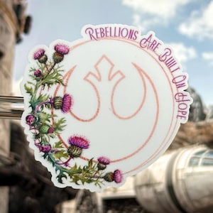 Rebellions sind auf Hoffnung gebaut Sticker | Star Wars Widerstand Laptop Aufkleber | Jedi Rebel Vinyl Aufkleber Wasserdichter Aufkleber