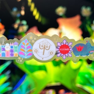 Kleine Wereldpictogrammen Laptopsticker | Het is een kleine wereld planner sticker waterdichte sticker vinyl sticker