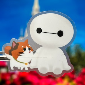 Leuke en kleine laptopsticker Baymax en Mochi | Plannersticker Big Hero 6 | Baymax waterdichte sticker vinyl decal