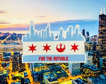 Chicago Strong Sticker | Chicago Resistance Laptop Decal | Ice Out Chicago Vinyl Sticker for cups, cell phone cases, planners