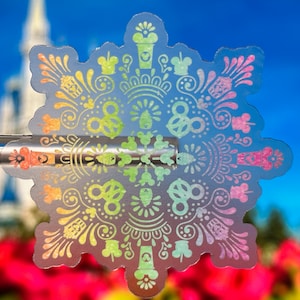 Disney World Snack Mandala Laptopsticker | Mickey Bar Planner-sticker | Disney voedsel waterdichte sticker vinyl sticker