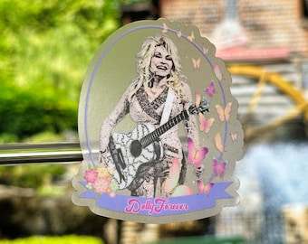 Vinylsticker Dolly Parton: waterdichte laptopsticker