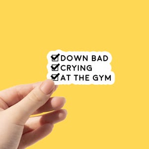 Pegatina de vinilo con la frase Down Bad Crying / Pegatina de vinilo impermeable para botella de agua Down Bad de Taylor Swift