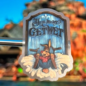 Etiqueta do portátil da montanha do respingo adesivo | Decalque de vinil de coelho Brer | Adesivo planejador de adesivos à prova d'água Disney Splash Mountain