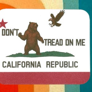 Sticker pour ordinateur portable drapeau de la Californie | autocollant de protestation de la Californie | Décalcomanie en vinyle imperméable Resist California