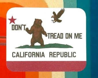 Pegatina para portátil con la bandera de California: vinilo impermeable