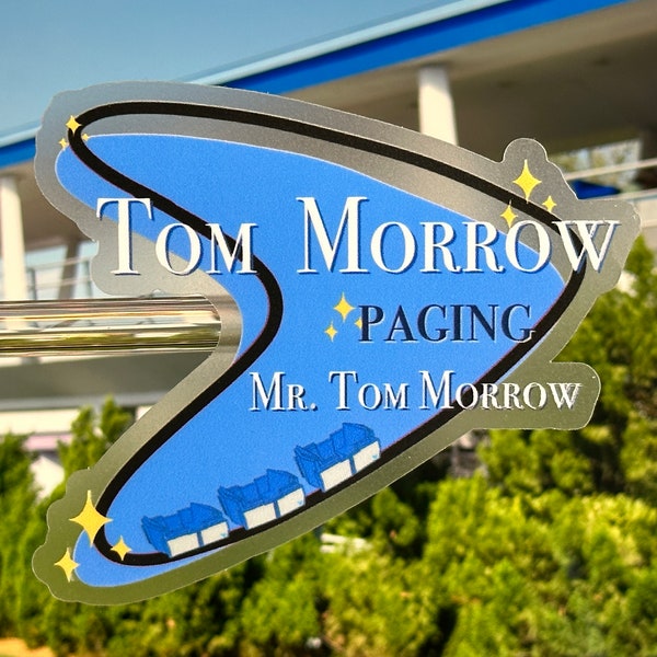 Paging Tom Morrow Laptop Sticker | Peoplemover Planner Sticker | Tomorrowland People Mover Waterproof Sticker Vinyl Decal