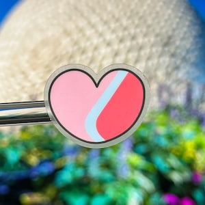 Epcot Bubblegum Wall Heart Laptop Sticker | Disney World Bubblegum Wall Planner Sticker | Epcot Center Waterproof Sticker Vinyl Decal