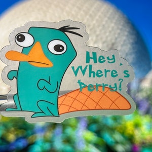 Wo ist Perry Laptop Aufkleber | Perry the Platypus Planer Aufkleber | Phineas und Ferb wasserfester Aufkleber Vinyl-Abziehbild