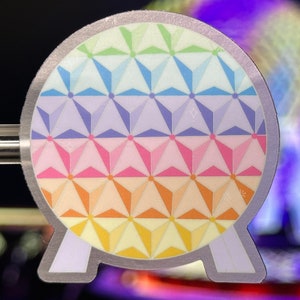Spaceship Earth Rainbow Laptop Sticker | Epcot Spaceship Earth Planner Sticker | Spaceship Earth Waterproof Sticker Vinyl Decal