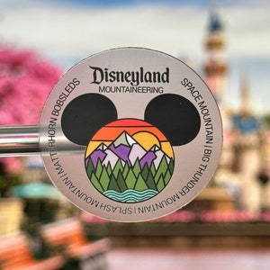Disneyland Mountaineer Laptop Sticker | Disney Space Mountain Planner Sticker | Disneyland Mountain Waterproof Sticker Vinyl Decal