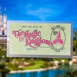 Bilhete mágico do vintage do reino adesivos de <br> Entrega Rápida? Planejador do portão principal adesivo | Adesivo à prova d'água com decalque de vinil para ingressos do Disney World