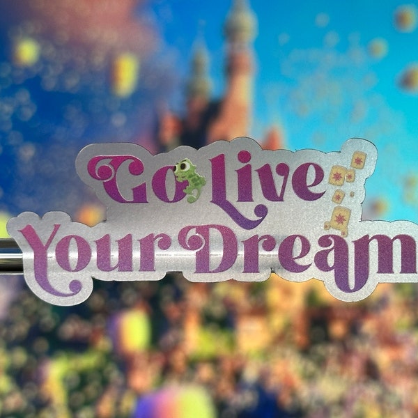 Go Live Your Dream Laptop Sticker | Disney Tangled Planner Sticker | Rapunzel Tangled Waterproof Sticker Vinyl Decal