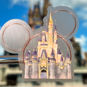 Castles and Ears Disney Sticker | Disney World Disneyland Castle | Mickey Ears Planner Sticker | Disneyland Vinyl Decal Waterproof Sticker