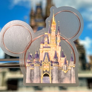 Pegatinas de Disney Castles and Ears / Pegatinas de Disney World Disneyland Castle / Pegatinas de planificador con orejas de Mickey / Pegatinas de vinilo impermeables de Disneyland