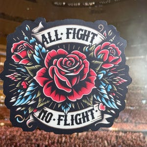 Adesivo para laptop All Fight No Flight | Adesivo para Kindle sobre ansiedade | Adesivo para tatuagem de perimenopausa Adesivo de vinil Adesivo à prova d'água | Adesivo para terapia