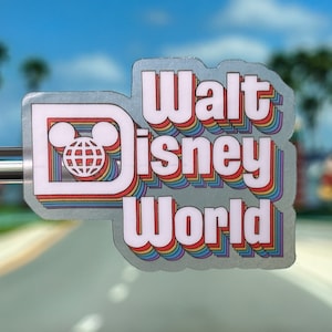 Pegatina para portátil con el logotipo retro de Disney World / Pegatina de vinilo para planificador con el logotipo vintage de WDW