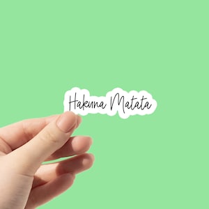 Pegatina de Hakuna Matata / Pegatina para portátil con cita del Rey León / Pegatina de vinilo resistente al agua No Worries de Disney