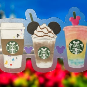 Disney Starbucks Laptop Sticker | Disney World Starbucks Planner Sticker | WDW Starbucks Cup Vinyl Decal Waterproof Sticker