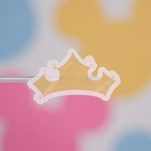 Sleeping Beauty Tiara Laptop Sticker | Aurora Tiara Planner Sticker | Sleeping Beauty Crown Vinyl Decal Waterproof Sticker