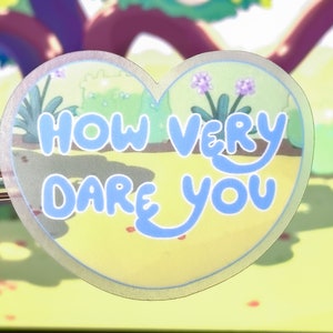 How Very Dare You Laptop Sticker | Bluey Heart Planner Sticker | Blue Heeler Family Quote Waterproof Sticker Vinyl Decal