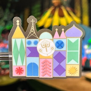 Adesivo da parete per laptop Small World / Adesivo per planner It's a Small World / Adesivo in vinile impermeabile Disney World IASW World